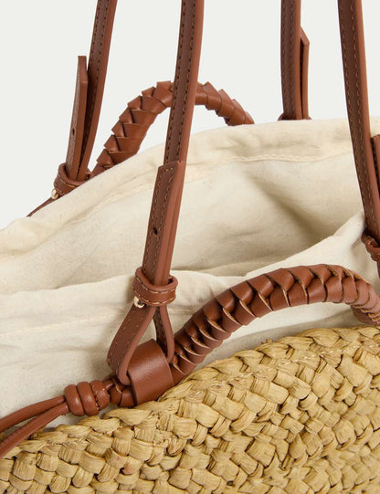 Straw Woven Mini Basket Shoulder Bag