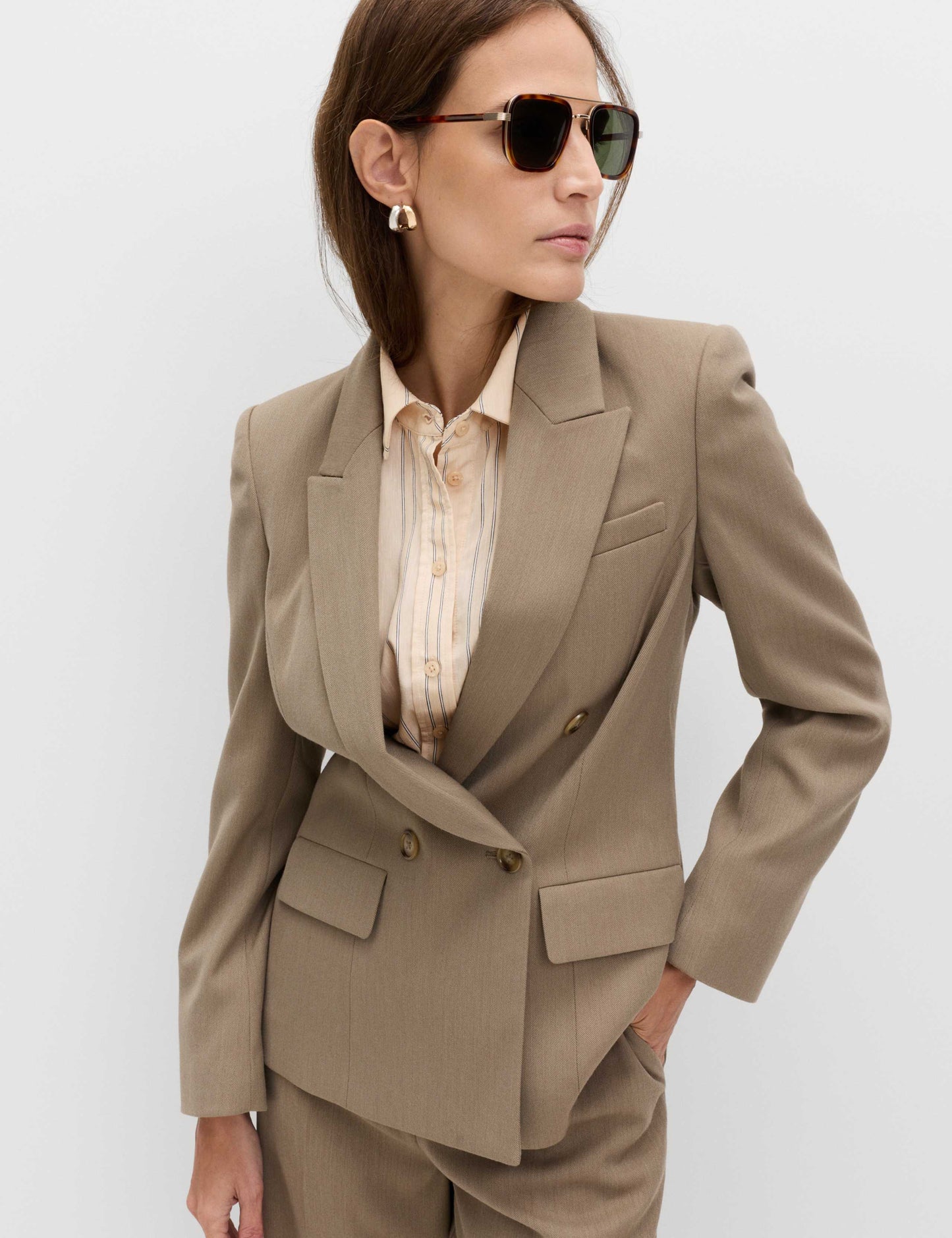 Striped Collared Shirt with Linen