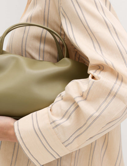 Striped Collared Shirt with Linen