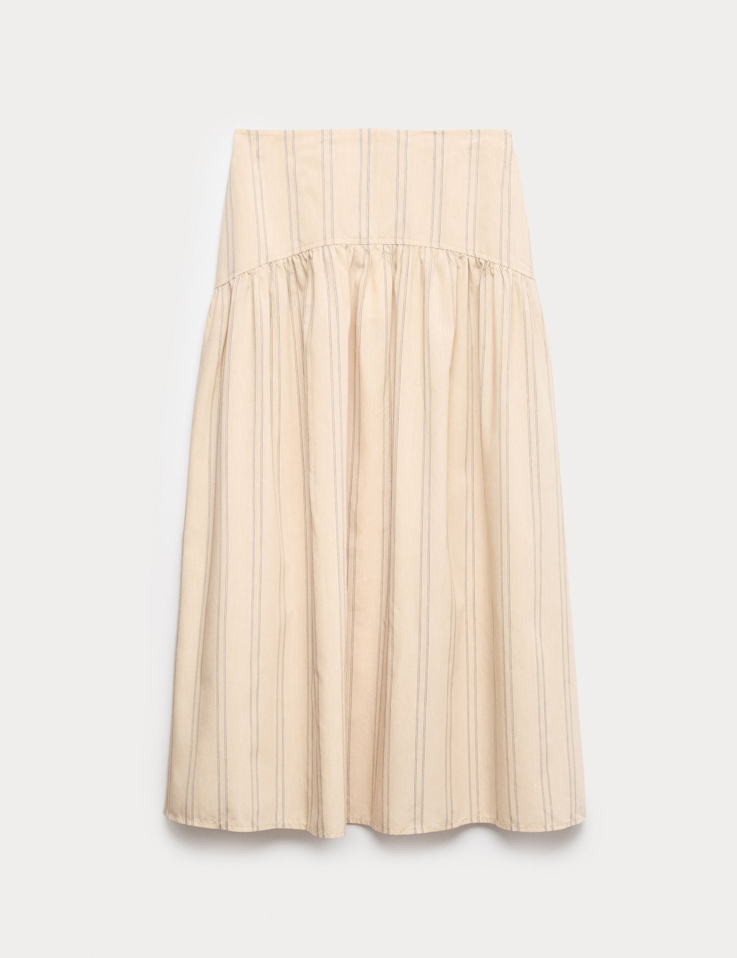 Striped Midaxi Circle Skirt With Cotton