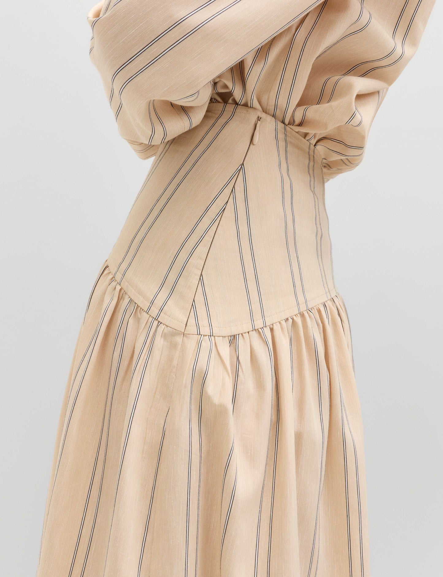 Striped Midaxi Circle Skirt With Cotton