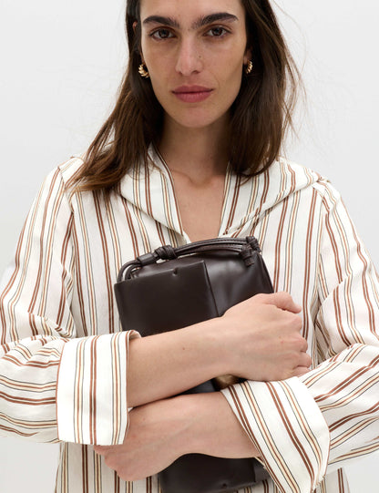 Striped Scarf Neck Detail Shirt