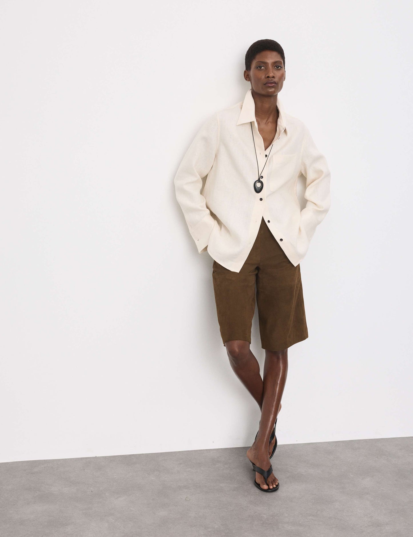 Suede Bermuda Shorts