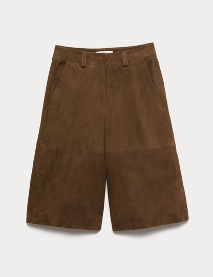 Suede Bermuda Shorts