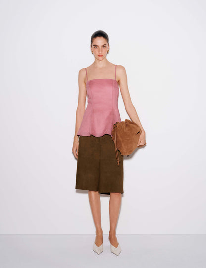 Suede Bermuda Shorts