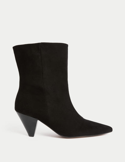 Suede Block Heel Boots