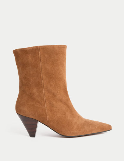 Suede Block Heel Boots