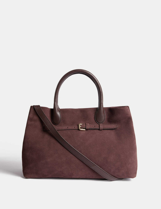 Suede Briefcase Bag
