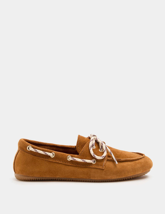 Suede Contrast Lace Boat Shoe