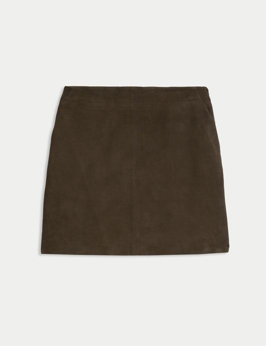 Suede Mini A-Line Skirt