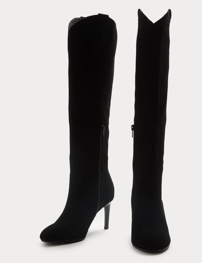 Suede Stiletto Heel Knee High Boots