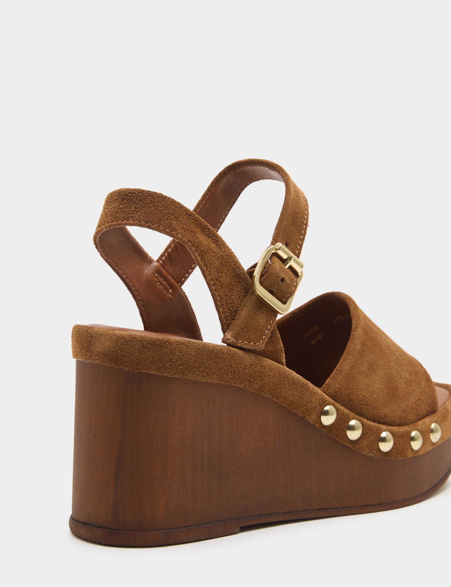 Suede Studded Wedge Open Toe Clog