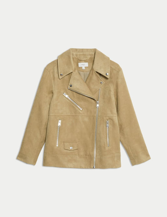 Suedette Biker Jacket