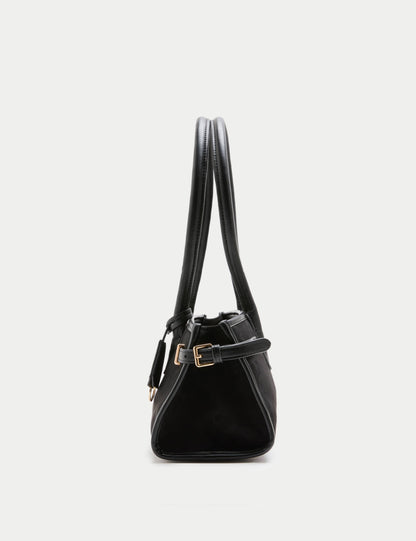 Suedette Buckle Shoulder Bag