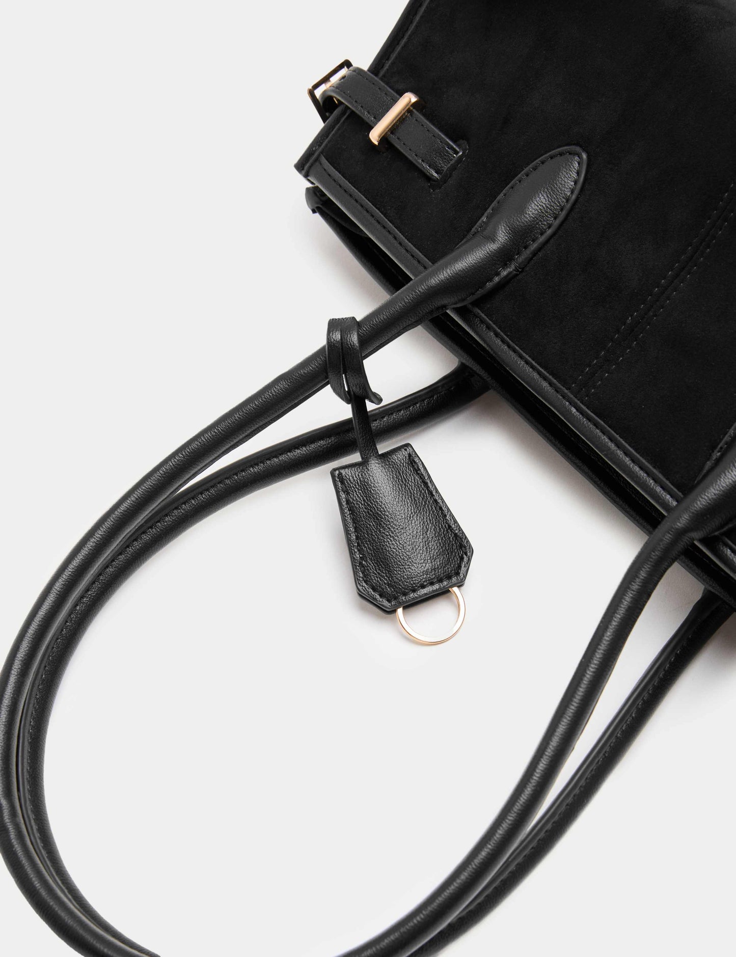 Suedette Buckle Shoulder Bag