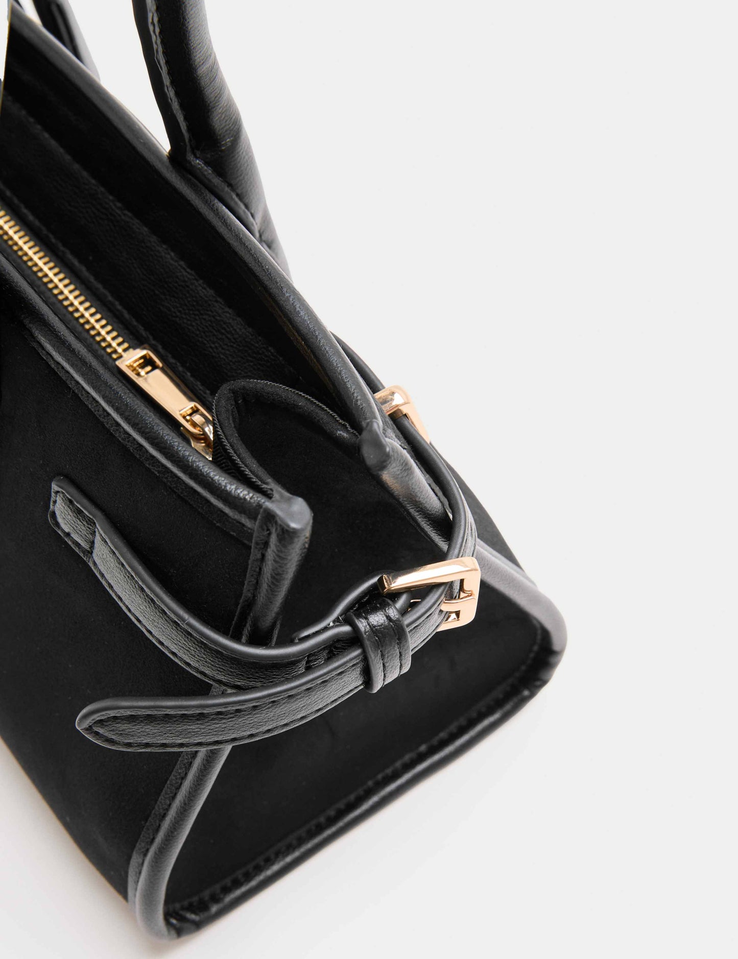 Suedette Buckle Shoulder Bag