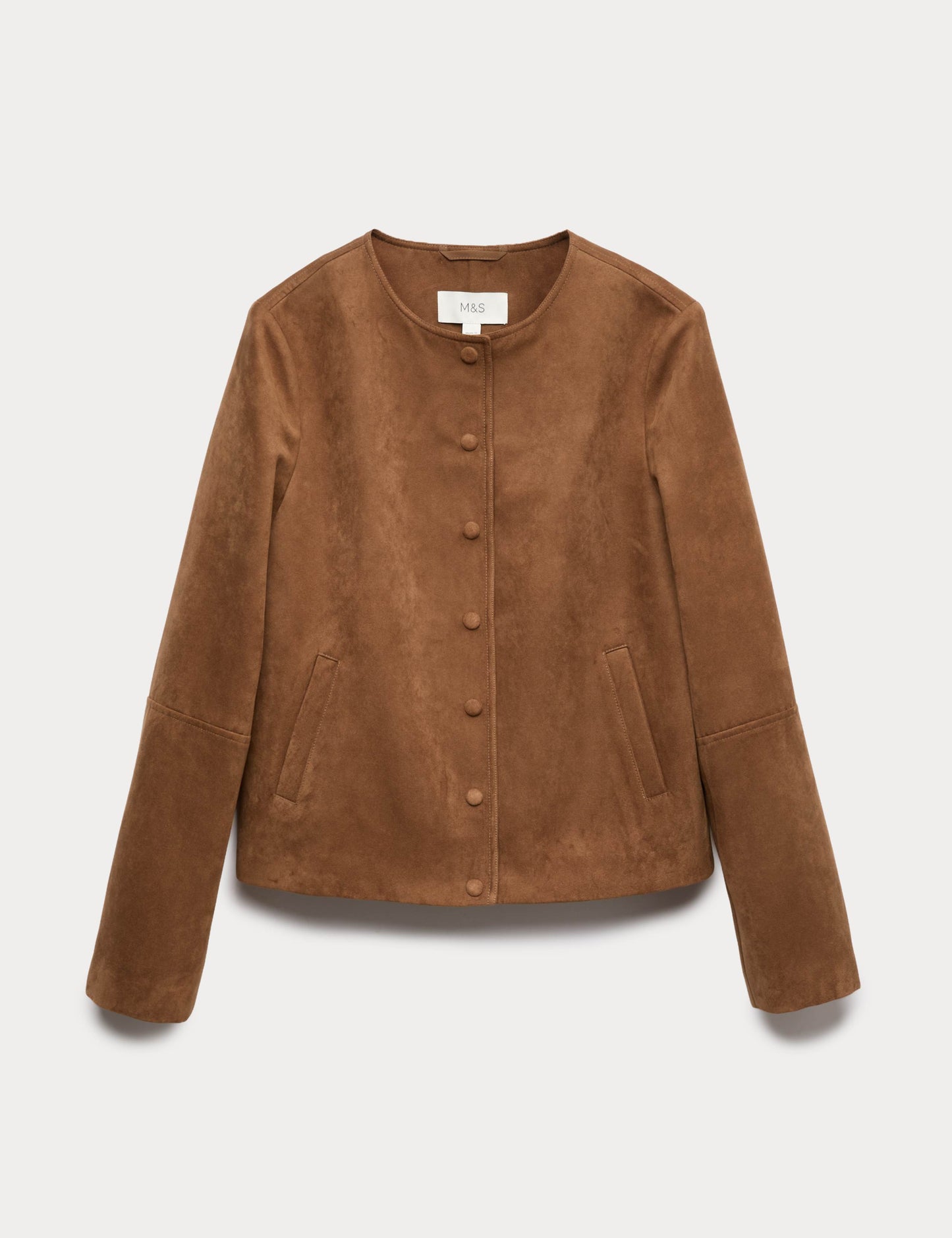 Suedette Collarless Jacket
