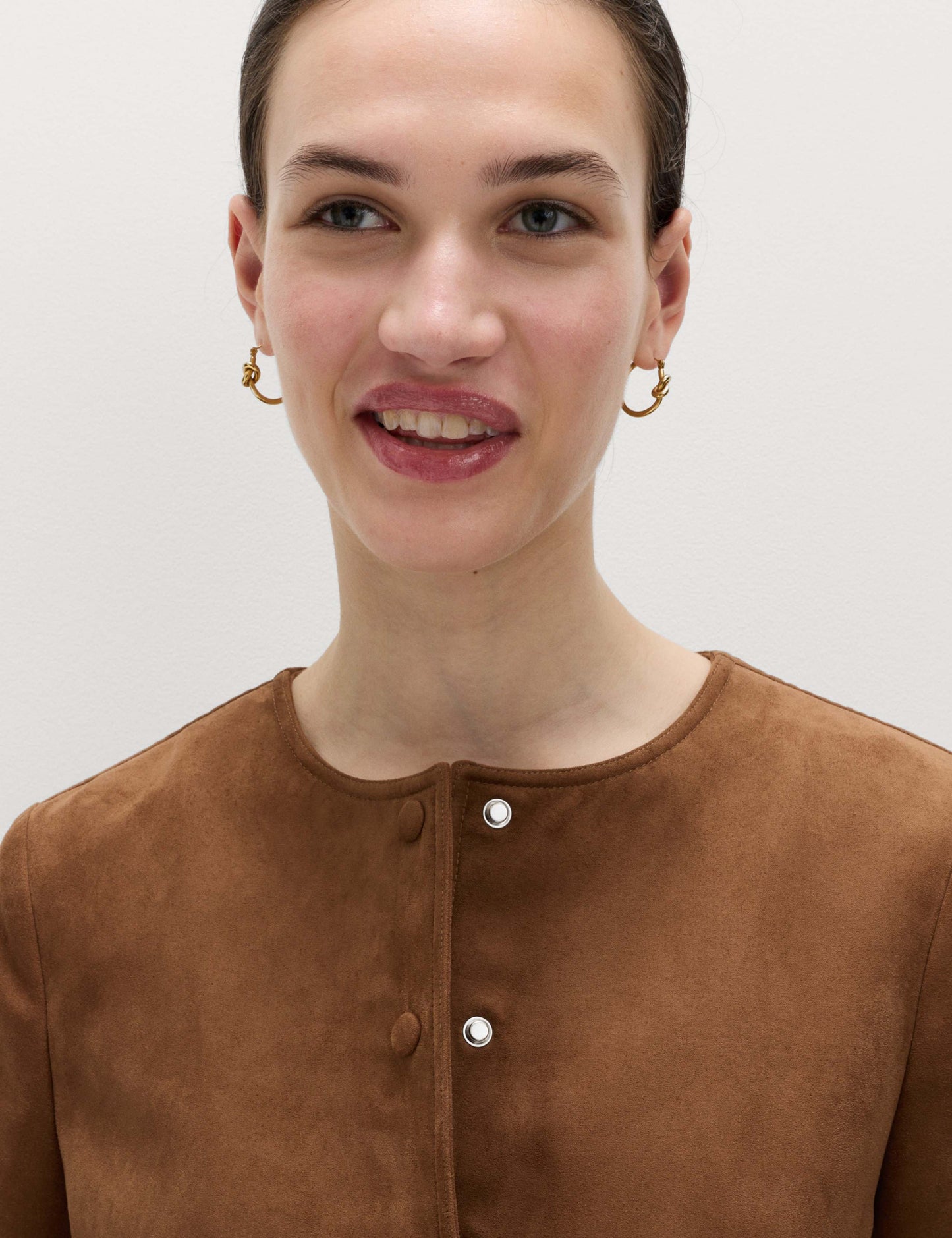 Suedette Collarless Jacket