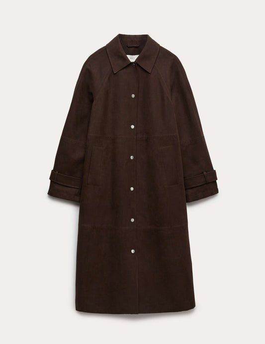 Suedette Longline Car Coat