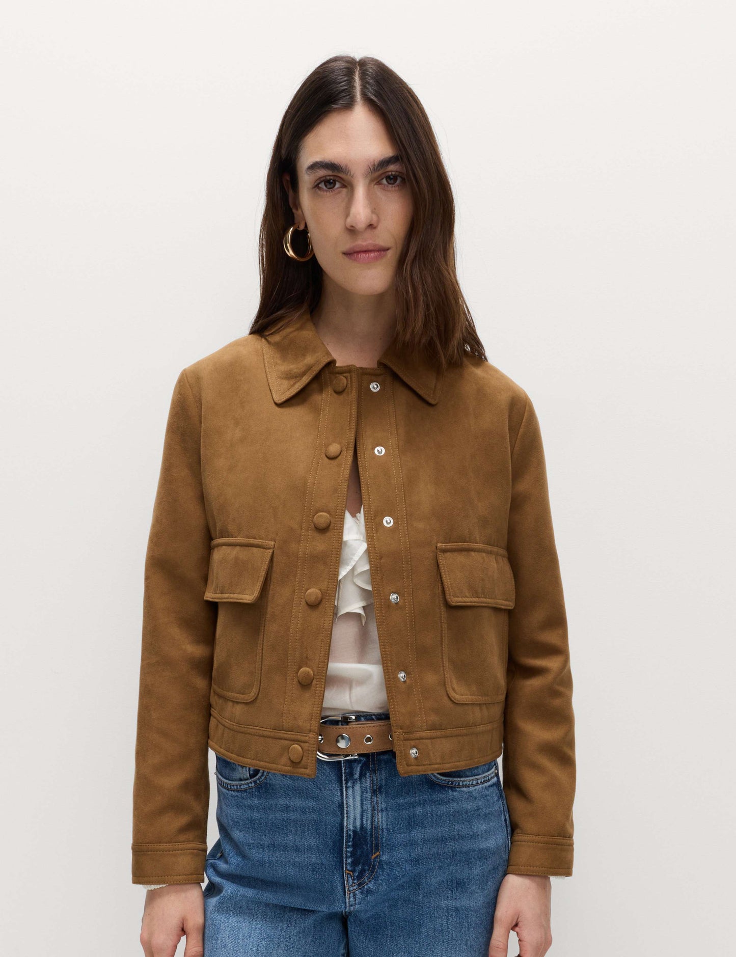 Suedette Trucker Jacket