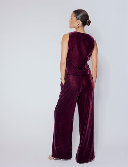 Burgundy Velvet Waistcoat