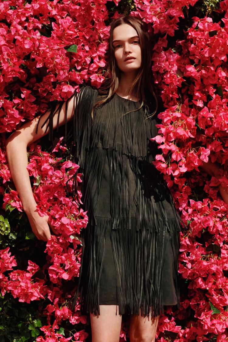 Limited Edition Suede Leather Fringe Dress