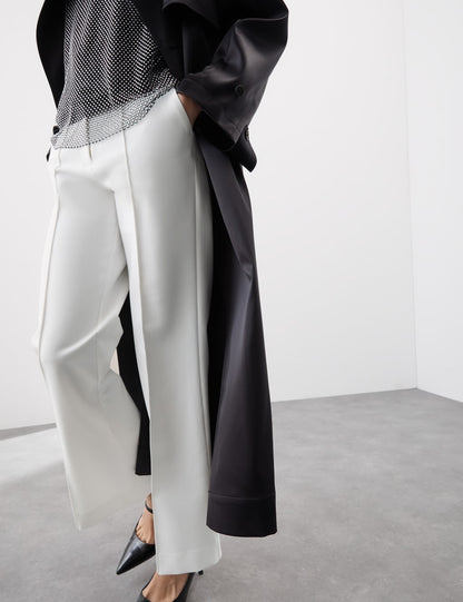 Tailored Pintuck Flared Trousers