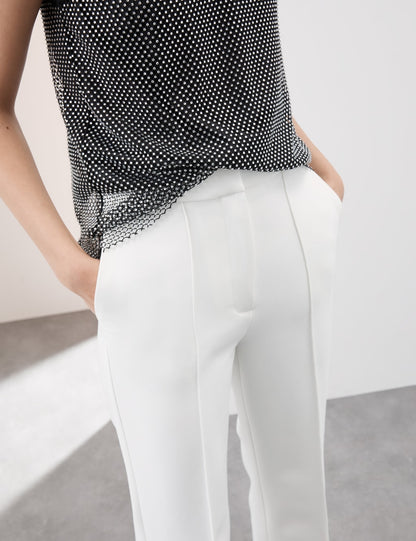 Tailored Pintuck Flared Trousers