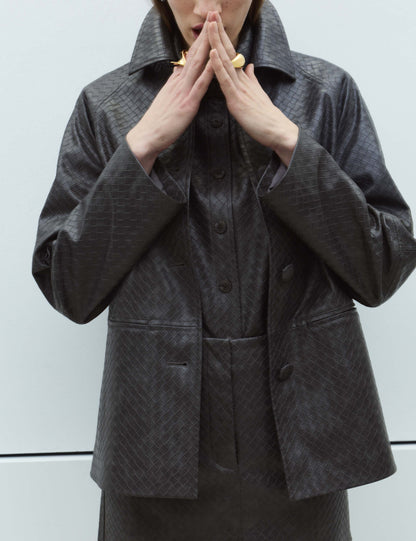 Textured Faux Leather Jacket
