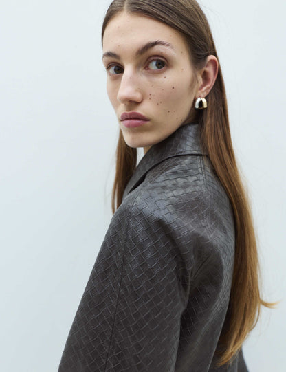 Textured Faux Leather Jacket