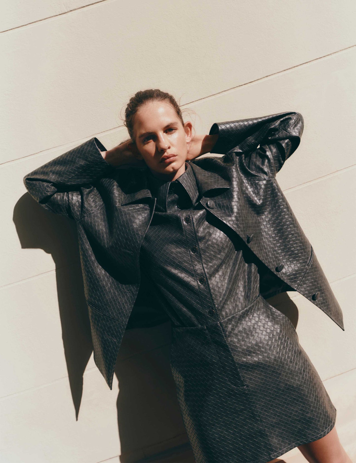 Textured Faux Leather Jacket