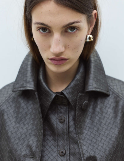 Textured Faux Leather Jacket