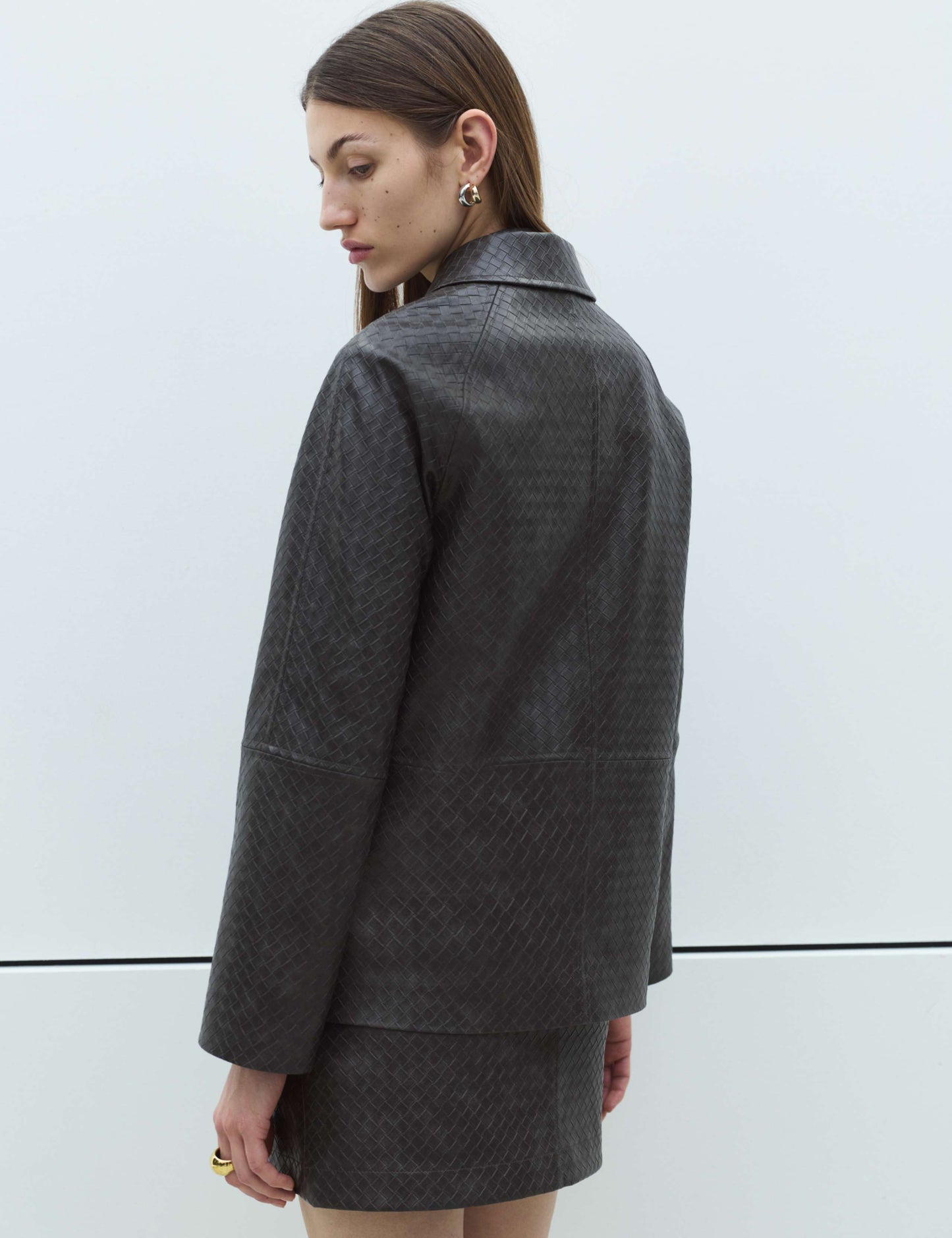 Textured Faux Leather Jacket