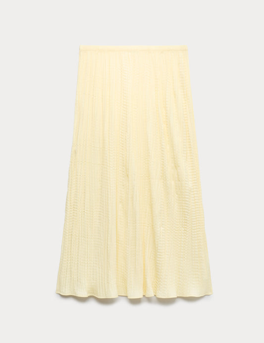 Textured Pleated Midaxi Skirt