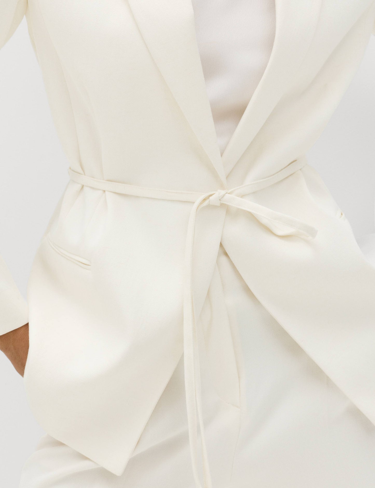 Tie Belted Blazer with Linen