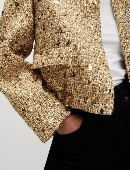 Tweed Sequin Cropped Jacket