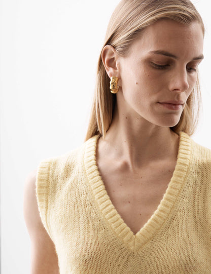 V-Neck Knitted Vest With Cashmere