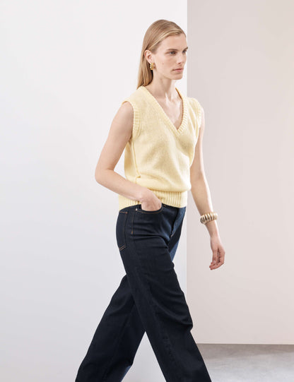 V-Neck Knitted Vest With Cashmere