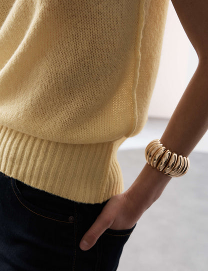 V-Neck Knitted Vest With Cashmere