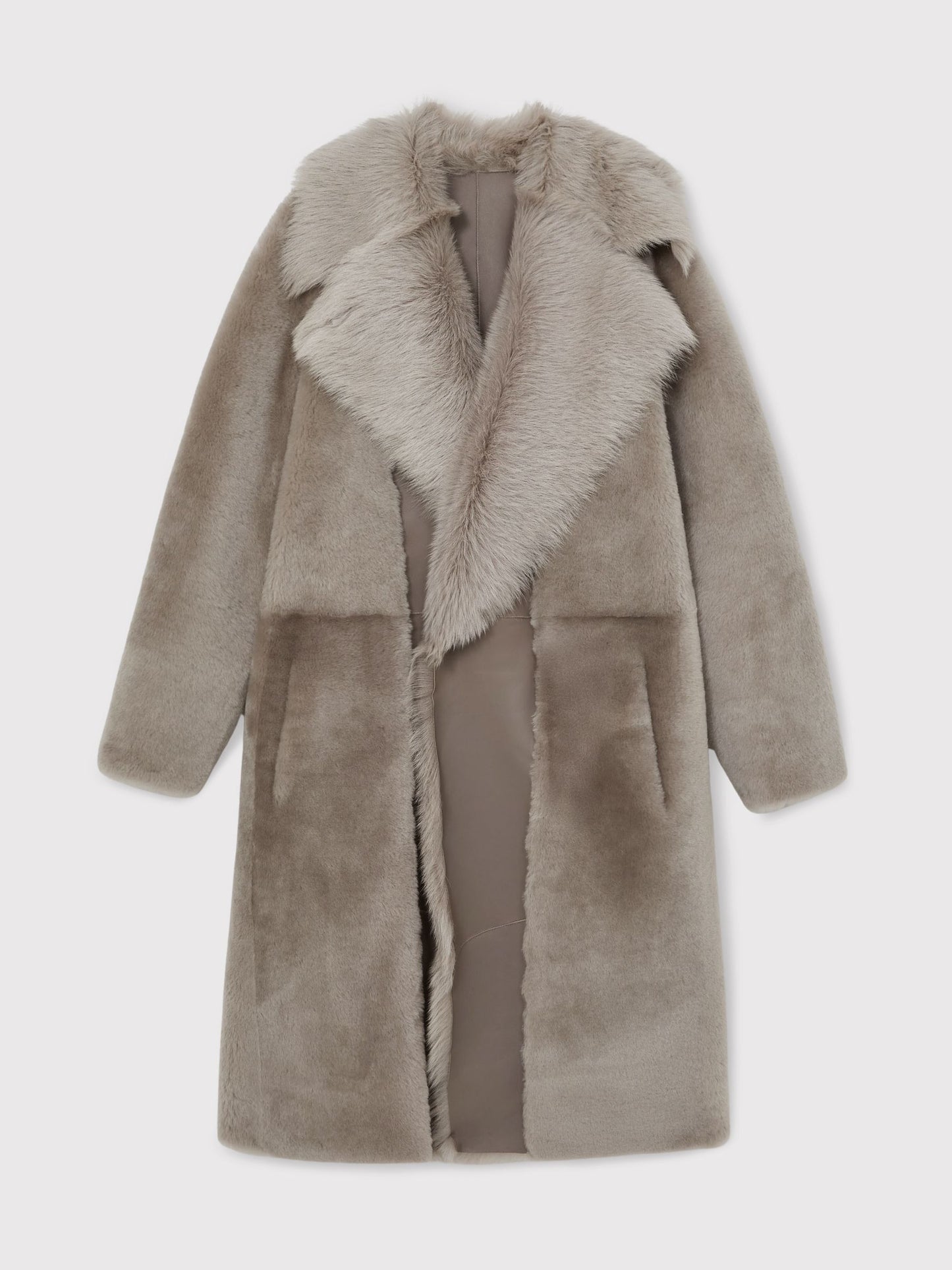 Elia Shearling And Leather Coat in Neutral