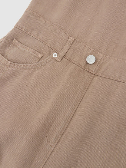 Lyocell-Linen Wide-Leg Jumpsuit in Taupe Neutral