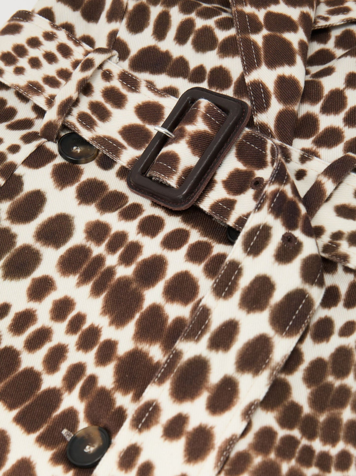 Atelier Cotton Animal-Print Tailored Dress in Chocolate