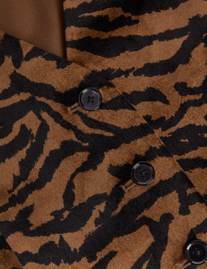 Velvet Animal Print Waistcoat Top