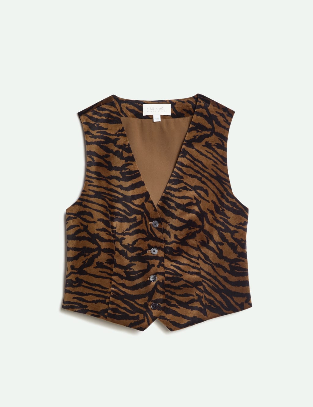 Velvet Animal Print Waistcoat Top