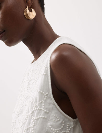 Viscose Rich Embroidered Shell Top