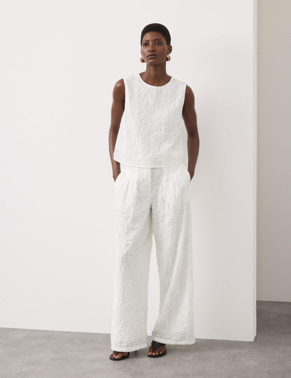 Viscose Rich Embroidered Shell Top