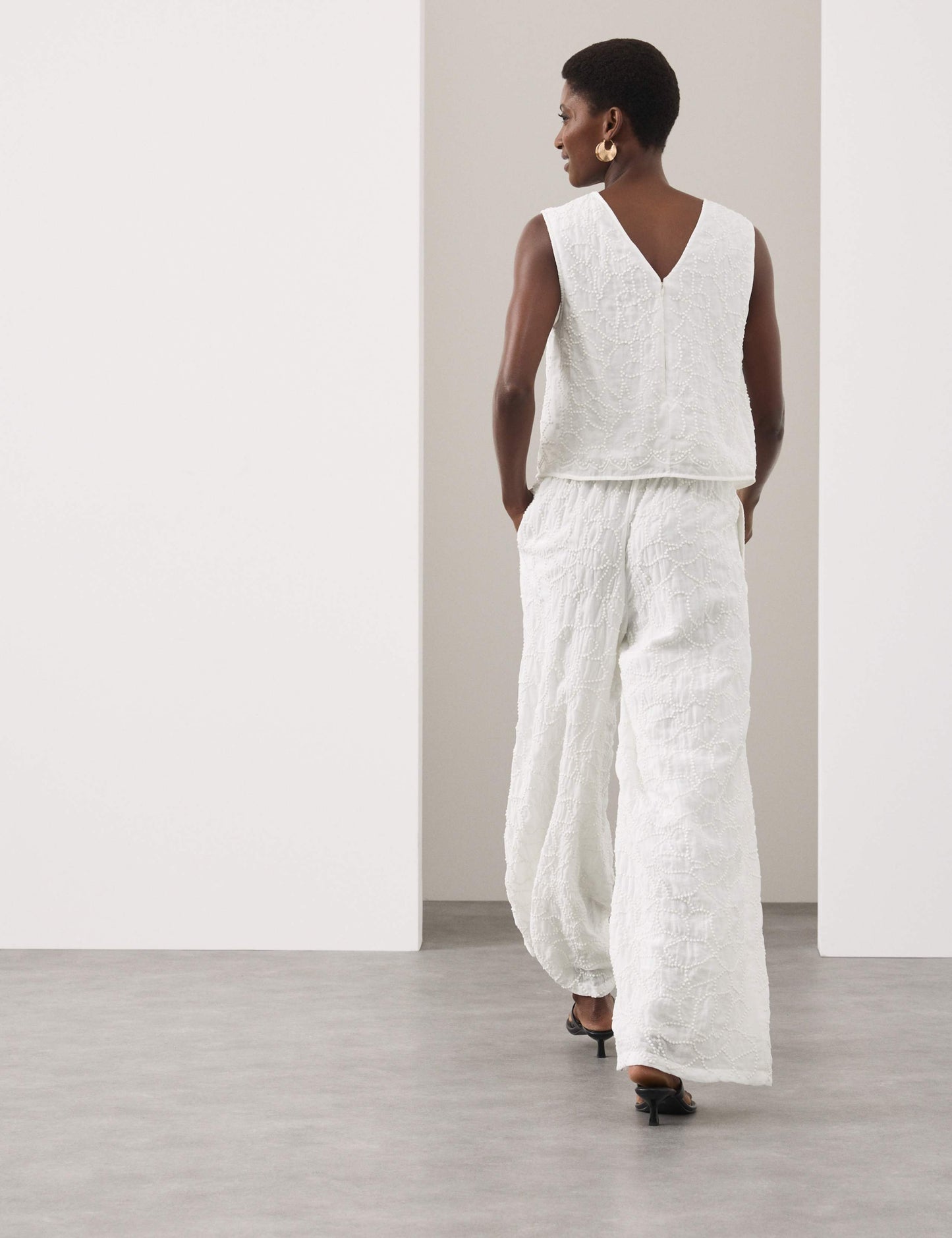 Viscose Rich Embroidered Shell Top