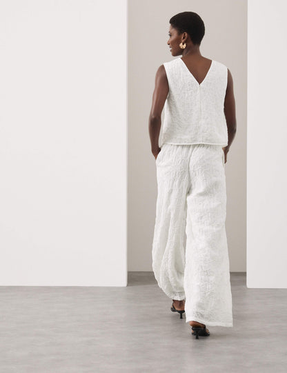 Viscose Rich Embroidered Shell Top