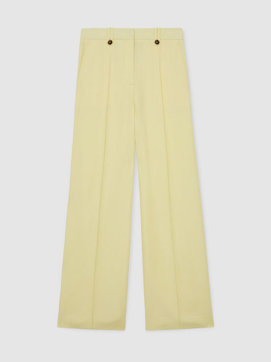Wide-Leg Suit Trousers in Yellow