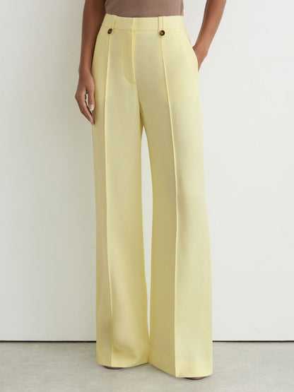 Wide-Leg Suit Trousers in Yellow